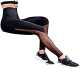 Yoga Leggings,Haoricu Women High Waist Sport Skinny Yoga Workout Gym Leggings Fitness Push Up Pants (L, Black)
