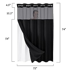 Gibelle No Hook Waffle Weave Shower Curtain with