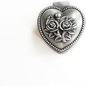 Rejea Tooth Fairy Keepsake Box Retro Vintage Classic Jewelry Organizer Case Decorated with Rose Sculpture (Heart Rose)