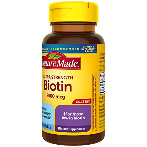 NATURE MADE HIGH POTENCY BIOTIN (B7) 2500 MCG. SOFTGELS VALUE SIZE 150 CT