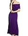 Meaneor Women Boho Cap Sleeve Smocked Waist Tiered Renaissance Summer Maxi Dress Purple XXL