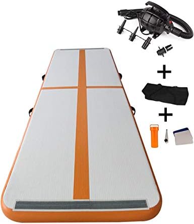 AIRMAT FACTORY Airtrack Tumbling Mat - 10ft Inflatable Gymnastics Air Track Mat Tumble Track with Air Pump for Training/Cheerleading/Tumbling/Gym and Home Use(Orange)