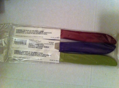 The Pampered Chef Quikcut Paring Knives Set of 3 (Colors May Vary)