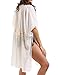 MIRMARU Women's Summer Swimwear Bikini Beach Cover Up with Trendy Lettering.(LOF715-White)