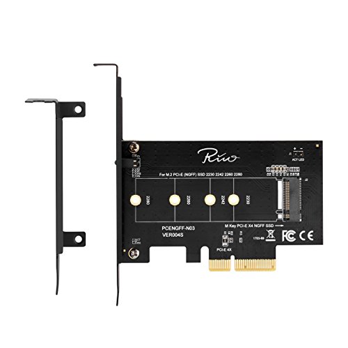 Rivo-PCI-E-Riser-PCIe-M2-PCIe-SSD-to-PCIe-Express-30-x4-Adapter-Card-Supports-M2-NGFF-PCI-e-30-20-or-10-NVMe-or-AHCI-M-Key-2280-2260-2242-2230-Solid-State-Drives