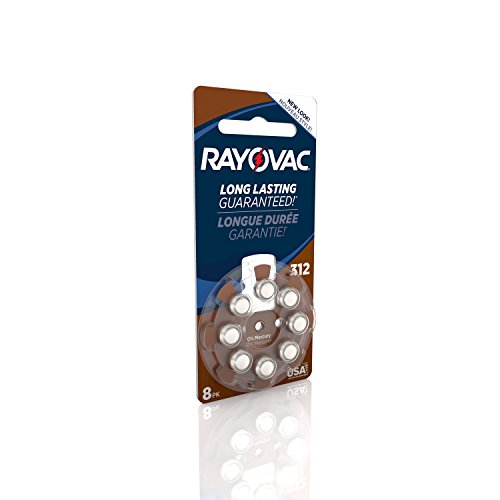 RAYOVAC Size 312 Hearing Aid Batteries, 8-Pack, L312ZA-8ZMB