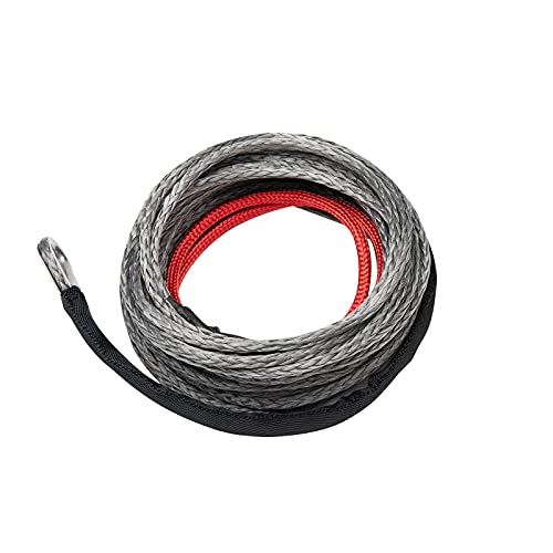 OPENROAD 1/4" 50FT 8500Lbs Synthetic Winch Rope, Gray Color ATV/UTV