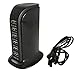 6-Port Desktop USB Hub/Charging Station with Smart IC Technology for Apple iOS, Android & Virtually all Other USB Compatible Devices (6-Port Balck)