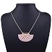 Tassel Pendant Necklace,Haluoo Bohemia Gold Plated Pendant Silky Fringe Tassle Necklace Women Geometric Sector Pendant Necklace Girls Gold Plated Long Sweater Chain Necklace Boho Jewelry (Light Pink)thumb 2