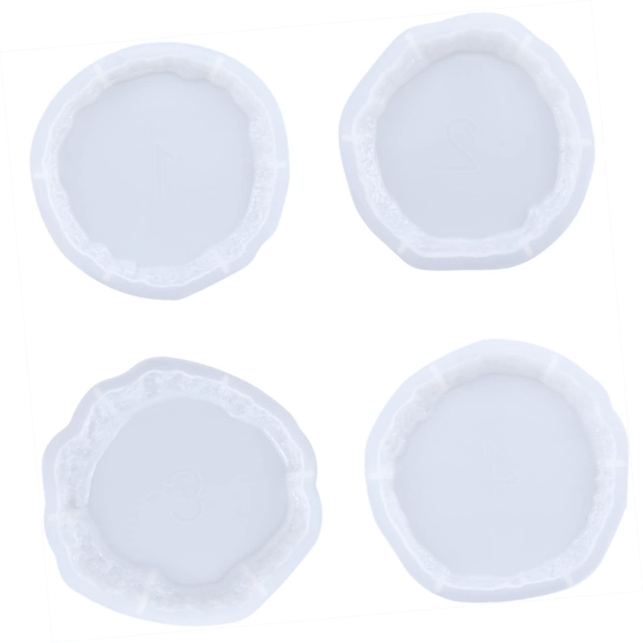 RORPOIR 4Pcs Cup Mat Casting Mold DIY Resin Epoxy Coaster Making Mold for Custom Cup Mats Durable Coaster for Crafting and Home Decor
