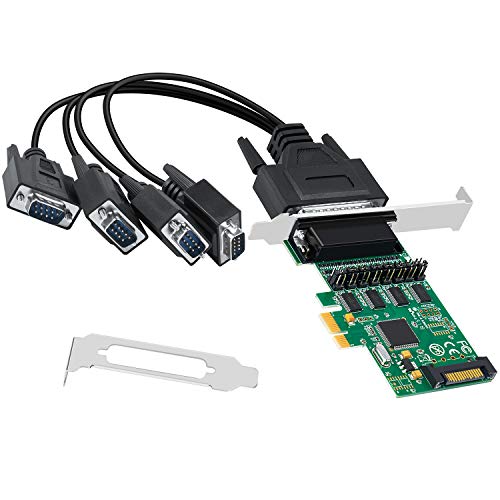 QNINE 4 Port PCIe RS232 Serial Adapter Card with Breakout Cable and Low Profile Backet (IO-PCE384P-PR4S) - Thumbnail 7