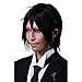 ANOGOL Black Cosplay Wig for Boy Short Wavy Black Wigs Cosplay Costume for Anime Wigs