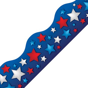 Edupress Patriotic Stars Scalloped Border Trim (EP63173)