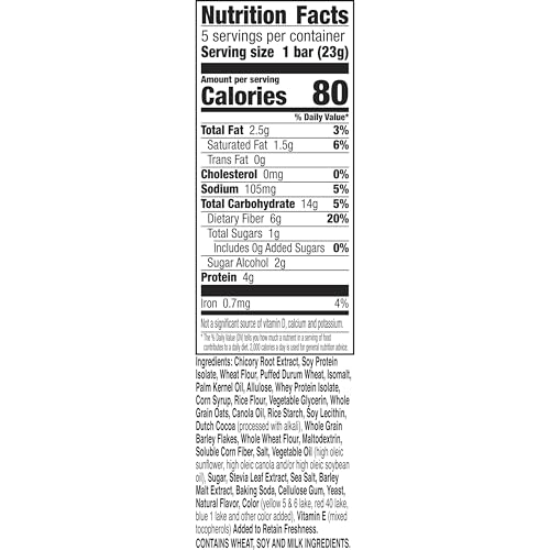 FIBER ONE 80 CALORIE CHEWY SNACK BARS, CHOCOLATE CARAMEL AND PRETZEL, 5 CT, 4.1 OZ