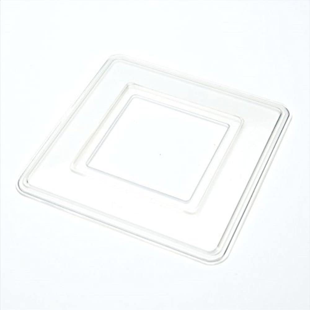 Merriway BH04023 (2 Pcs) Light Switch Finger Plate Surround, 150mm (6 inch) Square Clear Plastic - Pack of 2 Pieces