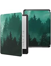 MoKo Case for 6.8" Kindle Paperwhite (11th Generation-2021) and Kindle Paperwhite Signature Edition, Light Shell Cover with Auto Wake/Sleep for Kindle Paperwhite 2021 E-Reader, Green Forest