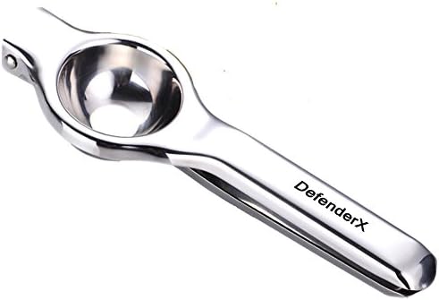 Lemon Squeezer - DefenderX Professional 18/10 Stainless Steel Lemon Juicer, Sturdy Lime Squeezer, Lightweight Robust and Durable, Silver