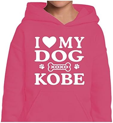 Mighty Ambitious Youth Hoodie I Love (Heart) My Dog Kobe Medium Funny Sweater
