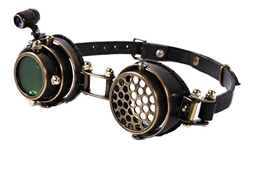 Steampunk revolution cosplay aethertech steel calvary LED light pilot goggles SP071 B