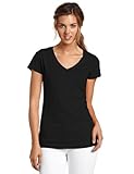 Dickies Girl Juniors Short Sleeve V-Neck Tee,Black,Large