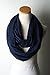 corciova Navy Soft Girl Women Infinity Wrap Scarf Stretchy Jersey Knit Sleep Head Circle Scarf Continuous Loop Light Weight