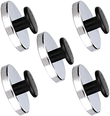 5 x Magnet with chrome trim and knob/handle, up to 11kg, diameter 51mm, magnetic holder, round magnet