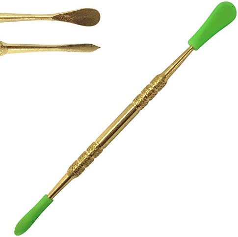 FBNYC Gold Element Scrape Carving Stainless Tip Carving Tool with Green Non Stick Silicone Tips