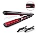 Showliss Professional Ceramic Cold Steam Hair Straightener Flat Iron with Comb Teeth for Better Straightening and Curling, LCD Display, Dual Voltage