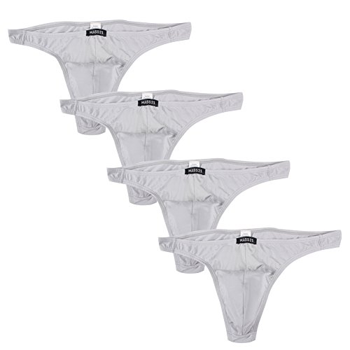 Men's G-tring Bikini Briefs Low Rise Breathable Underwears Light Gray Size XXL