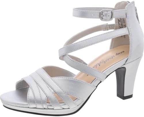 easy street flattery women's evening dress heels Amazon.com | Easy Street Women's, Flattery Evening Sandal Silver 6.5 N