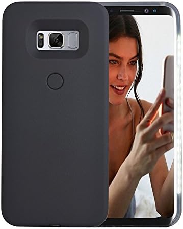 Selfie Led Light Case for Samsung S8 Plus,LNtech Rechargeable LED Light Up Flash Lighting Selfie Case Illuminated Cover (Black, Samsung S8 Plus)