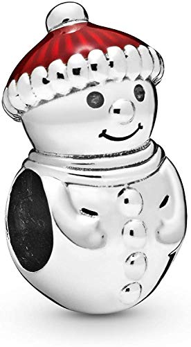 LaMenars Christmas Charms for Bracelet 925 Sterling Silver Beads Fits Women's Bracelets & Necklaces Happy Birthday Christmas Gift (Snowman Charms)