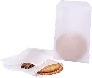 100pcs Glassine Flat Paper Bags Self Seal Cello For Cookie