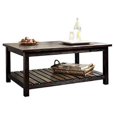 Signature Design by Ashley - Mestler Rustic Coffee Table w/ Fixed Multi-Colored Shelf, Brown 41t8EG9EWtL