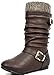Dream Pairs KLOUCH New Girl's Fashion Cute Knit Sweater Top Buckles Winter Faux Fur Casual Kids Boots