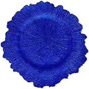 USA Party Flower Elegant Plastic Reef Charger Plate, Set of 6 (13.5 inch)