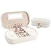 Qudasar PDTXCLS Aeiniweraabbcc XGATML a mcyiqihai JL LELADY JEWELRY Small Jewelry Box Travel Jewelry Boxes Case Portable PU Leather Jewelry Boxes with Mirror for Women Girls (White)