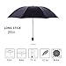 J&B Umbrellas Compact Travel Umbrella for Women Vinyl Anti-UV Long Stick Lightweight Starry and Blossom Parasol for Sun and Rain Gift Choice Bule Sky