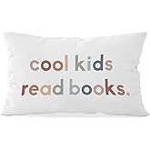 Wheatwin Boho Classroom Decor, Cool Kids Read Books Throw Pillow Covers 12x20, Reading Corner School Home Bedroom Playroom Decor Pillow Case