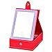 UPMSX 2 in 1 LED Lighted Makeup Mirror with Travel Jewelry Box Organizer Storage Case with USB Charging,Dimmable, Foldable for Makeup, Earrings & Necklaces Best for Travel