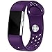 Maledan Replacement Sport Bands with Air Holes Compatible for Fitbit Charge 2, Plum, Small
