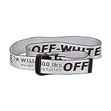 Off White industrial belt for dress yellow red white black golden belt for women and men (White)