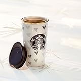 Starbucks Double Wall Traveler DOT Collection 12oz Black Heart (11040999)