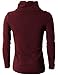 H2H Mens Fashion Turtleneck Slim Fit Pullover Sweater Oblique Line Bottom Edge MAROON US S/Asia M (KMTTL045)