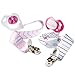 Liname Pacifier Clip for Girls - 5 PACK - Premium Quality & Modern 2-Sided Design - Pacifier Clips Fit all Pacifiers & Soothers - Perfect Baby Shower Gift
