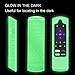 Fintie Remote Case for Roku Express 3930 (2019)/3900, Premiere+ 3921 (2019)/Premiere 3920, Streaming Stick+ 3810/Stick 3800 Remote, CaseBot (Honey Comb) Shockproof Silicone Cover, Green Glow