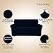 Easy-Going Sofa Covers, Furniture Protector with Elastic Bottom, Anti-Slip Foam 1 Piece Couch Shield, Polyester Spandex Jacquard Fabric Small Checks, Large, Navy