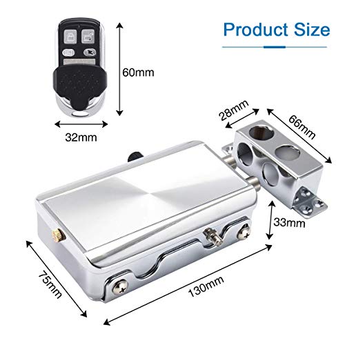 Electronic Deadbolt Door Lock, Smart Wireless Anti-Theft Home Security Keyless Deadbolt Access Control System with 4 Remote Control