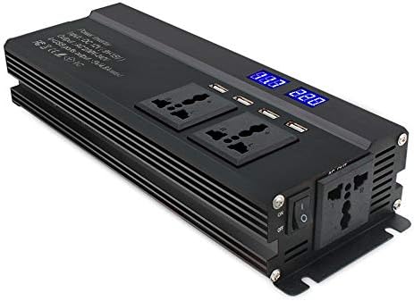 Leaftree Car Power Inverter,Continuous 1200W Dc12/24V to Ac220V Solar Power Inverter Converter USB Output for Car Inverter-Black 12-220V