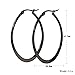 AMDXD Jewelry Titanium Stainless Steel Women's Fashion Hoop Earrings U Shape Plating Black Width 29.8MM
